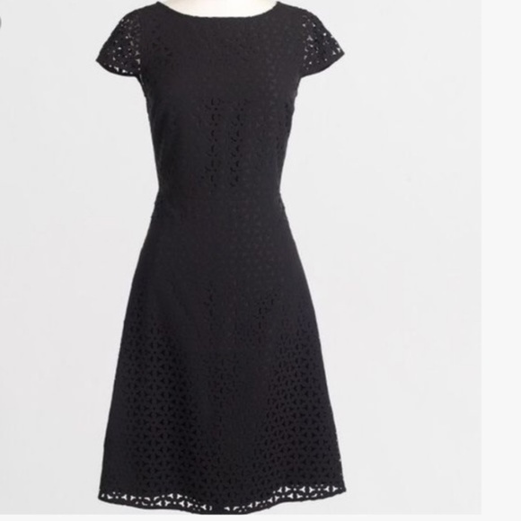 J. Crew Factory Dresses & Skirts - J. Crew Sz 4 Black Laser-cut cap-sleeve dress